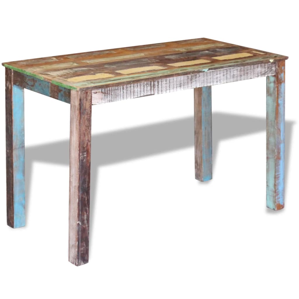 Mesa De Comedor De Madera Maciza Reciclada 115x60x76 Cm_3
