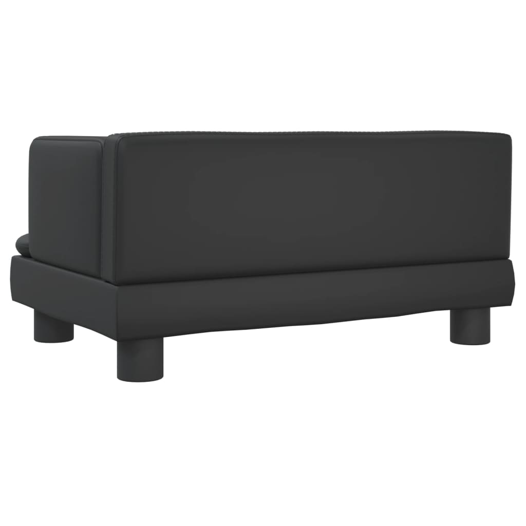 Cama Para Perros De Cuero Sintético Negro 60x40x30 Cm / Vetonek_4