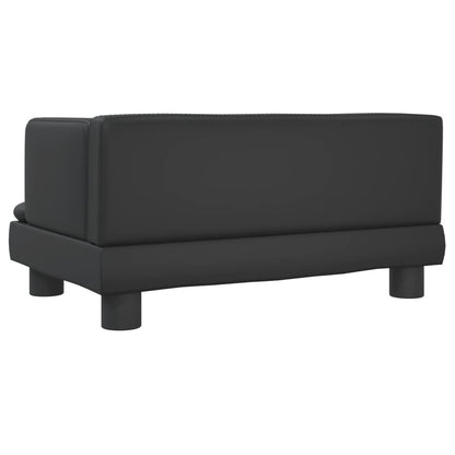 Cama Para Perros De Cuero Sintético Negro 60x40x30 Cm / Vetonek_4