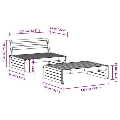 Vidaxl Juego De Muebles Jardín 2 Pzas Madera Maciza Pino Marrón Miel_5
