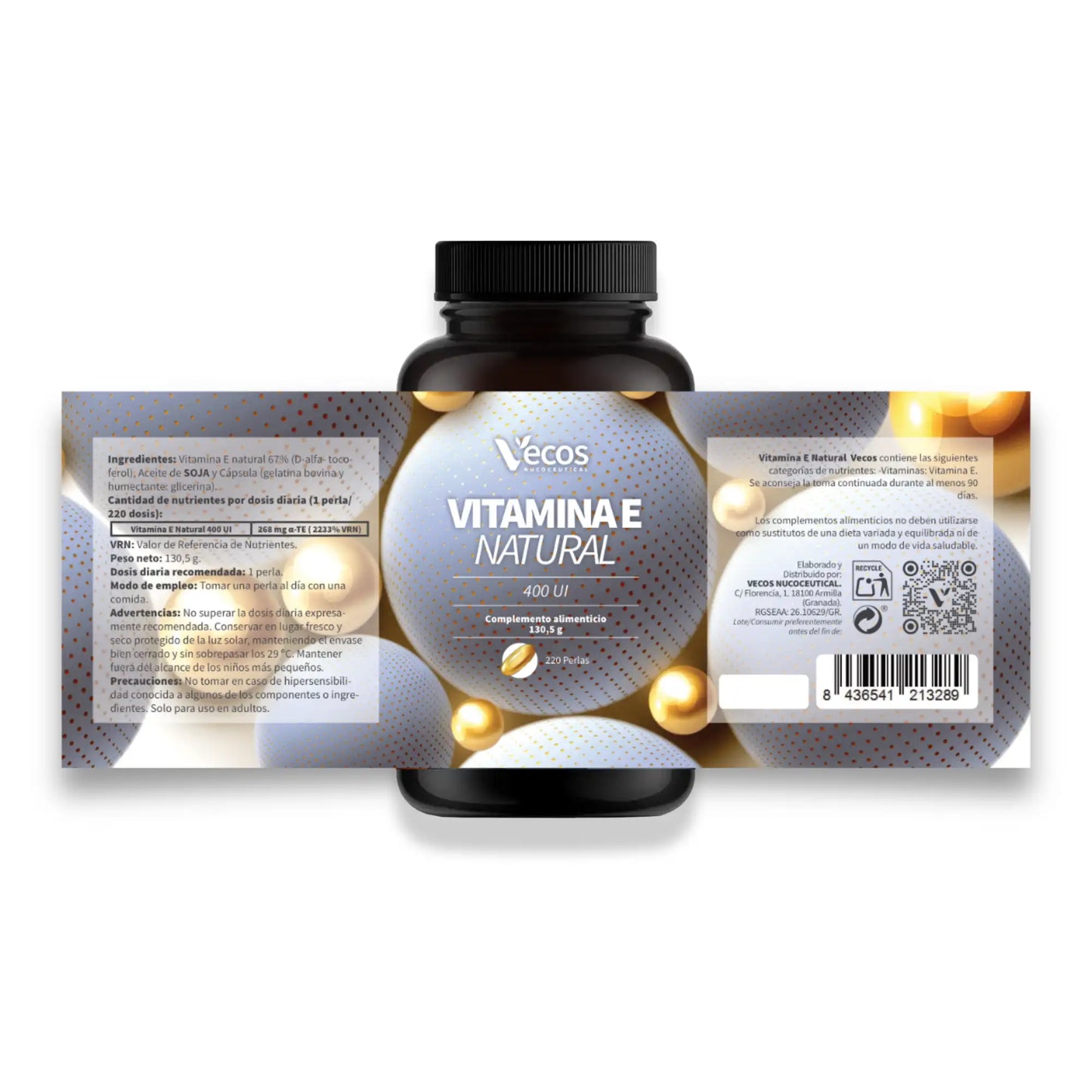 Vitamina E Natural 400 UI VECOS | Protección celular y antioxidante | D-alfa tocoferol | Alta concentración_4