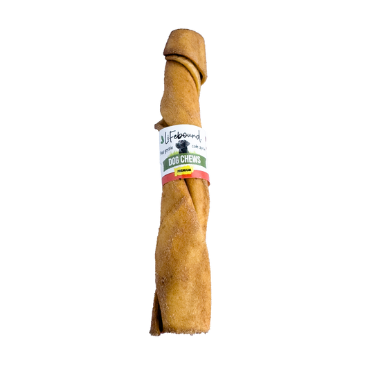 Lifebound - Hueso Masticable Natural Para Perros De Piel De Ternera En Forma Barra Retorcida Sabor Tocino - 10 uds S_0