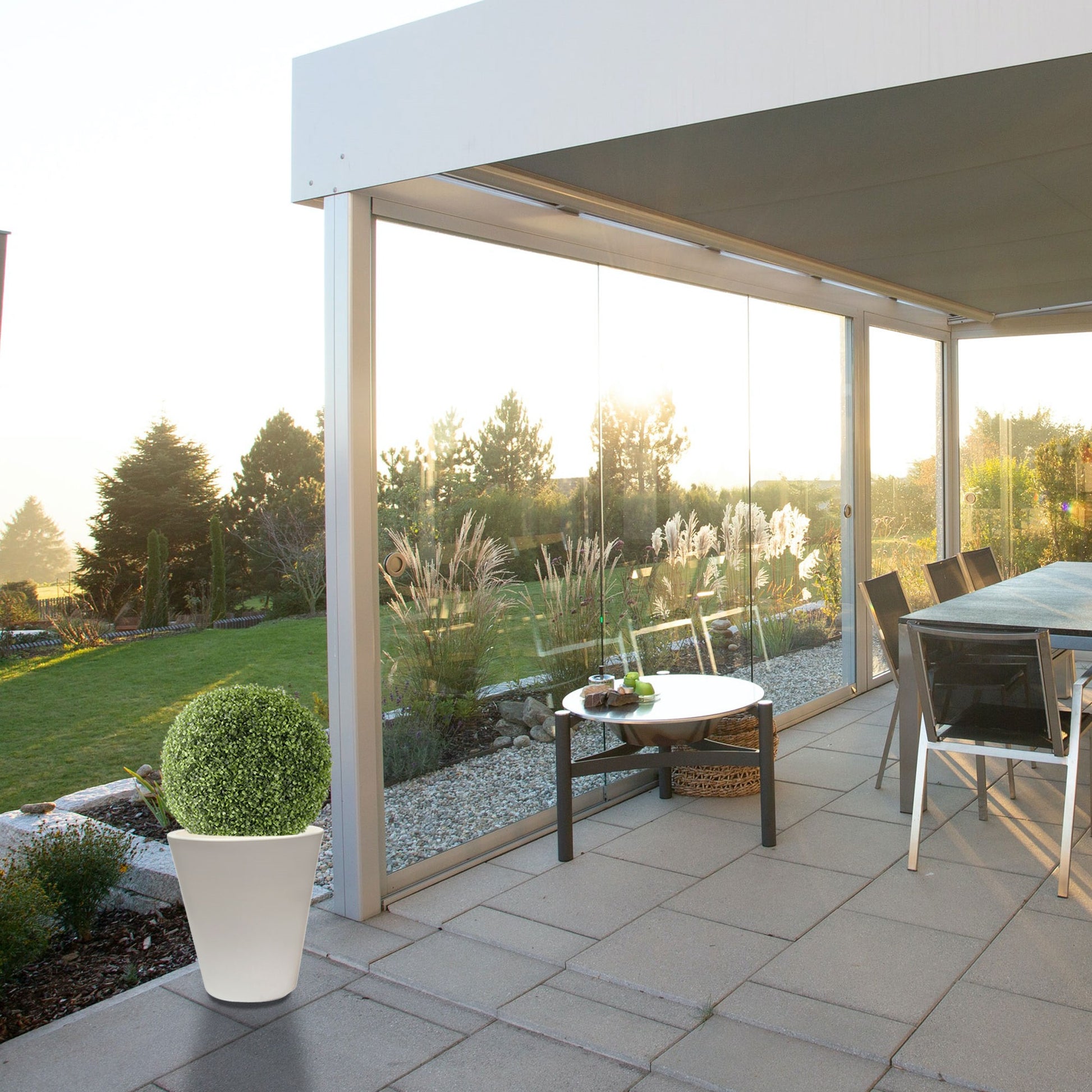 Macetero De Polietileno Blanco 50x50 Cm_4