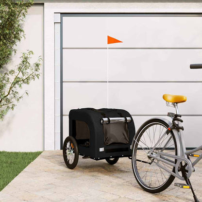Remolque De Bicicleta Mascotas Hierro Tela Oxford Negro_1