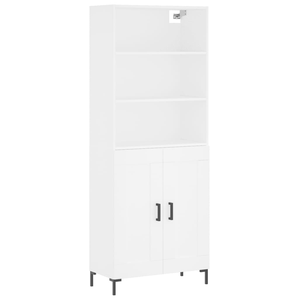 Aparador Alto Madera Contrachapada Blanco 69,5x34x180 Cm_1
