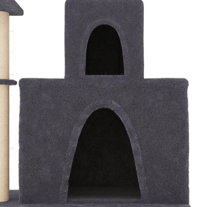 Vidaxl Rascador Para Gatos Con Postes De Sisal Gris Oscuro 83 Cm_5