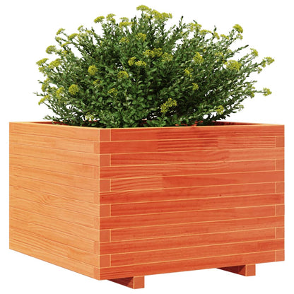 Jardinera Madera Maciza De Pino Marrón Cera 70x70x49,5 Cm_3