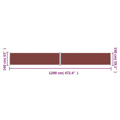 Vidaxl Toldo Lateral Retráctil Marrón 160x1200 Cm_2