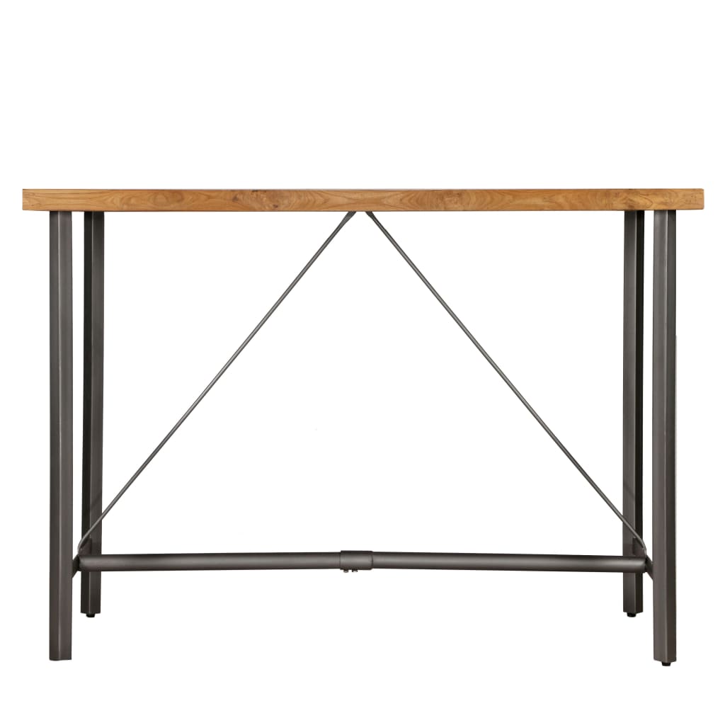 Mesa Alta De Bar Teca Maciza Reciclada 150x70x106 Cm_2