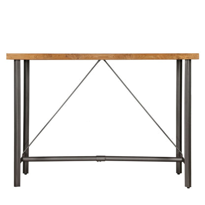 Mesa Alta De Bar Teca Maciza Reciclada 150x70x106 Cm_2