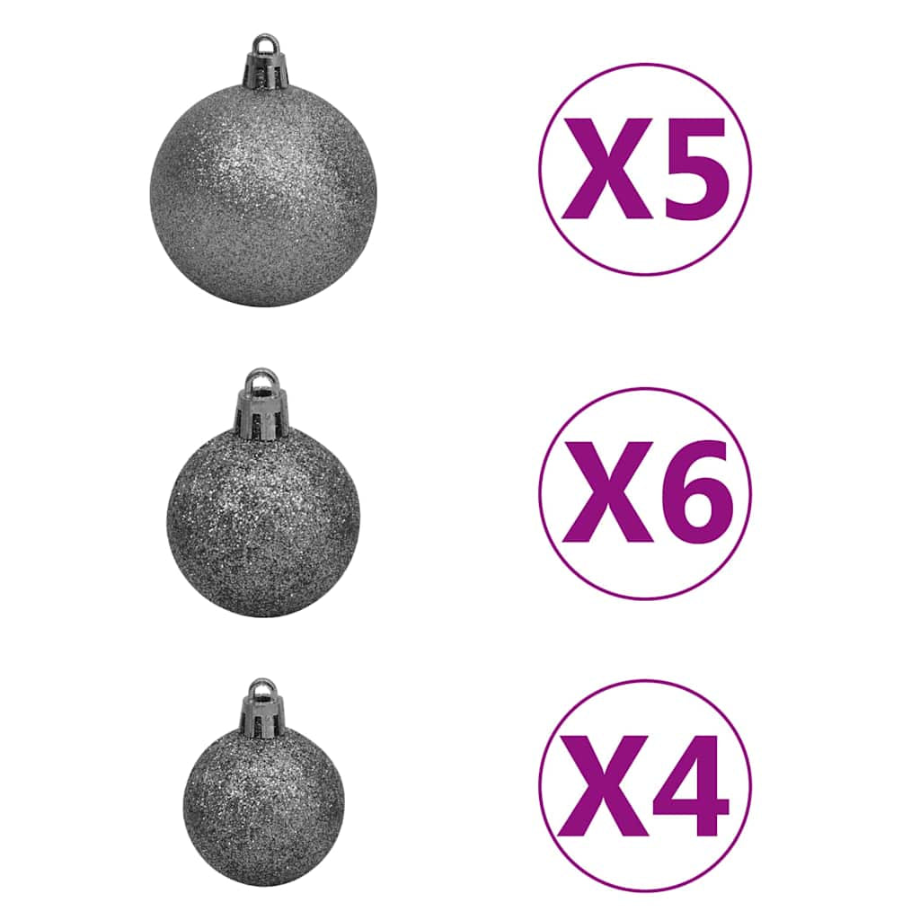 Vidaxl Árbol De Navidad Preiluminado Con Luces Y Bolas Verde 120 Cm_4