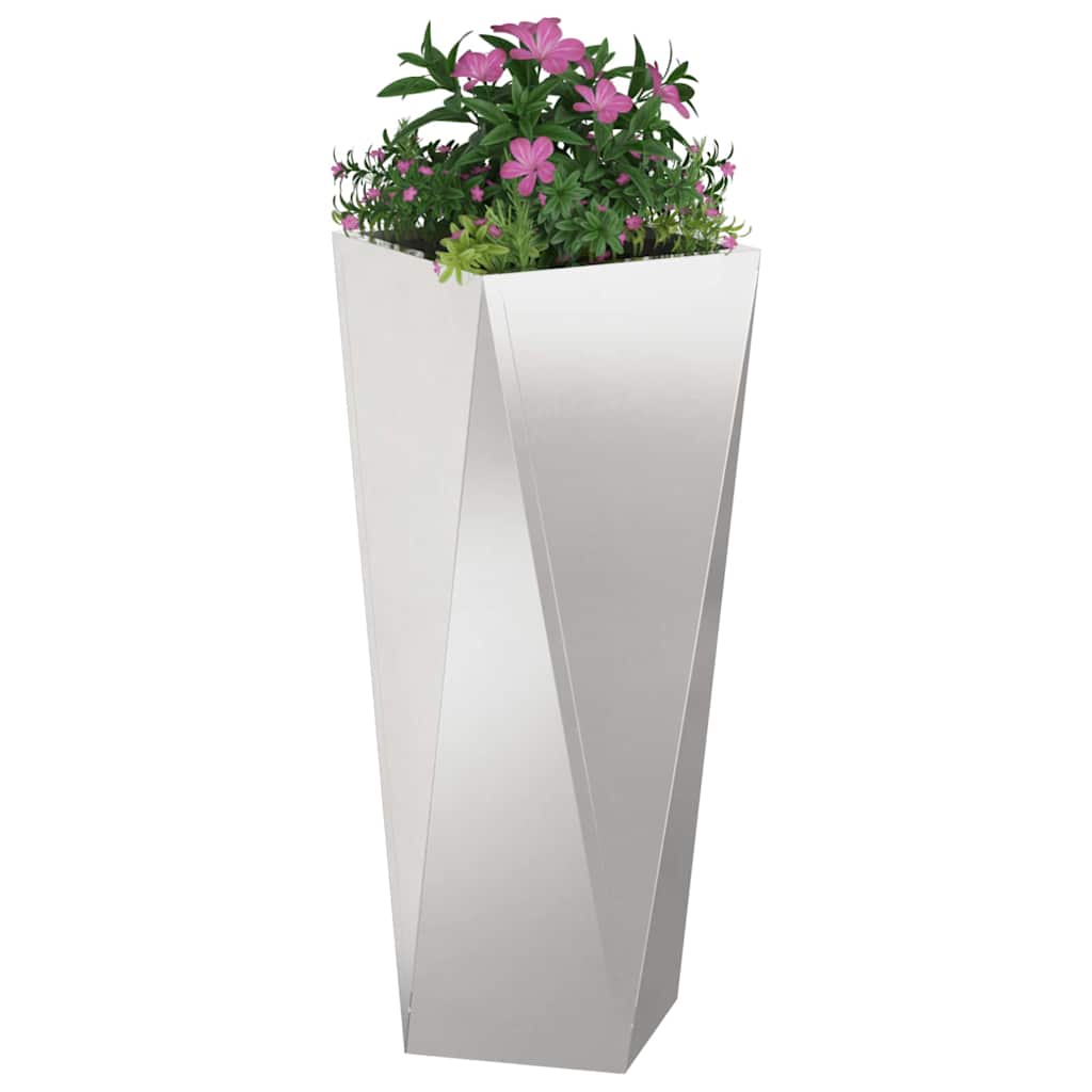 Jardinera 2 Pcs Plateado 30 X 30 X 75 Cm Acero Inoxidable_2