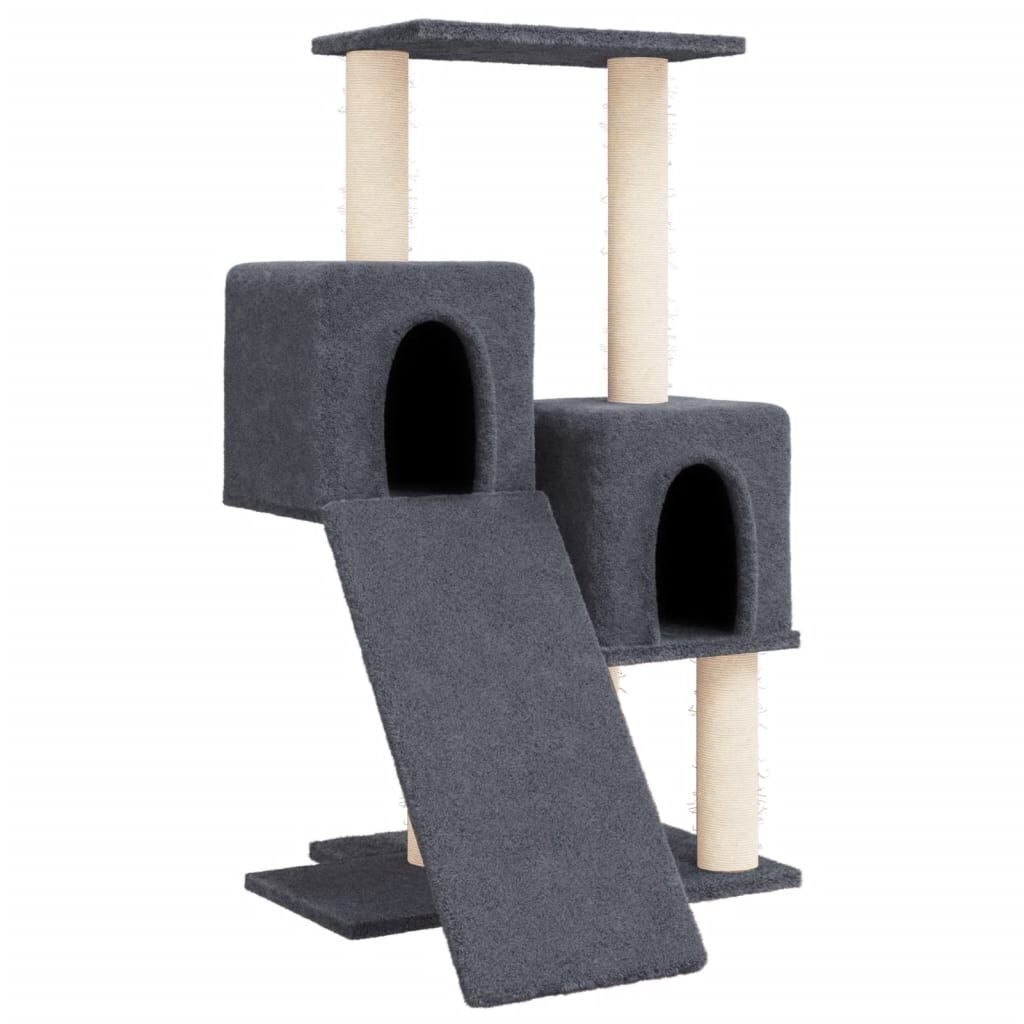 Vidaxl Rascador Para Gatos Con Postes De Sisal Gris Oscuro 82 Cm_0