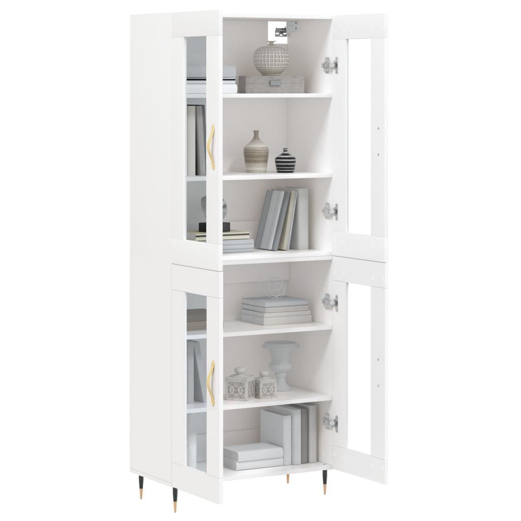 Aparador Alto Madera Contrachapada Blanco 69,5x34x180 Cm_2