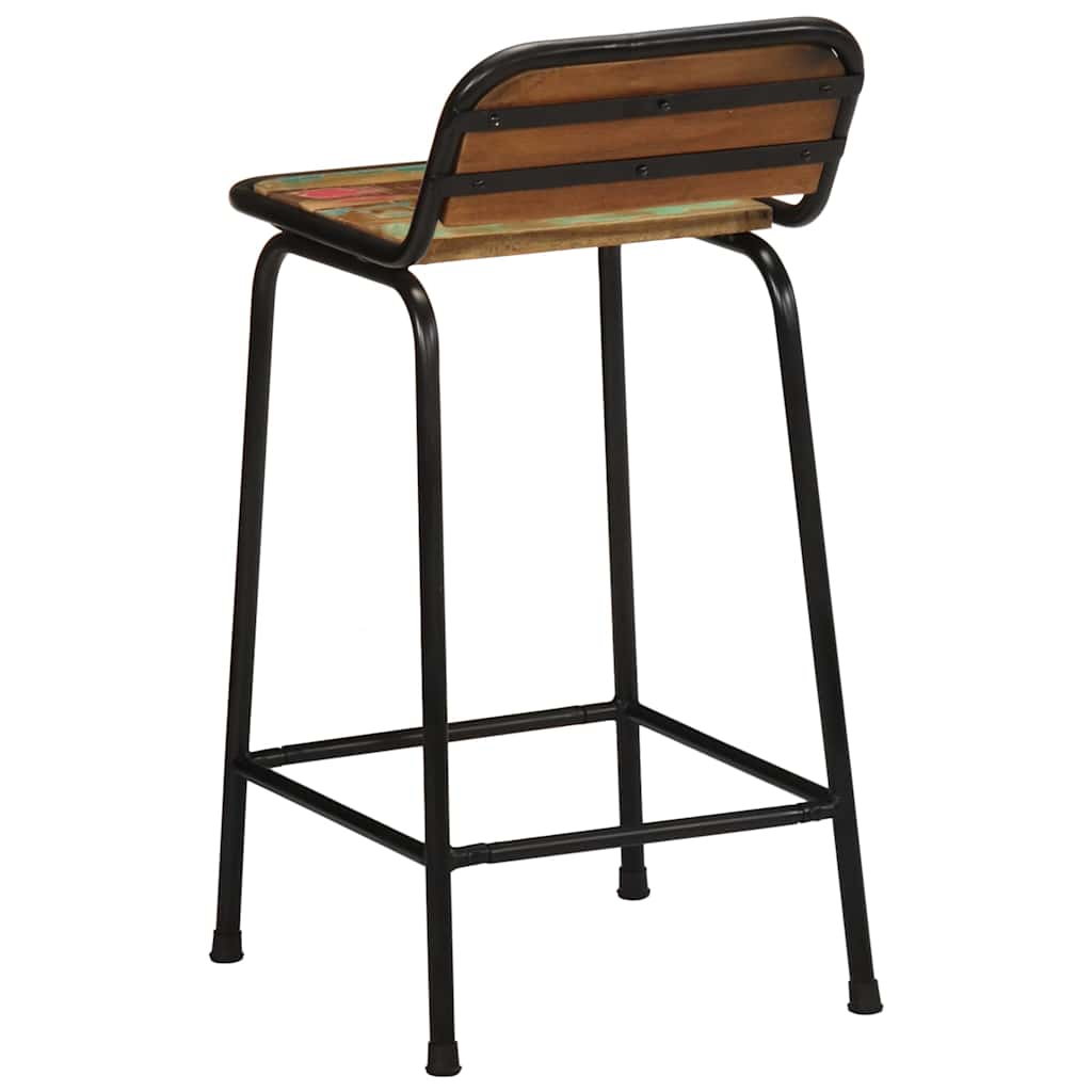 Taburetes De Barra 2 Uds 46x35,5x80 Madera Maciza Reciclada_2