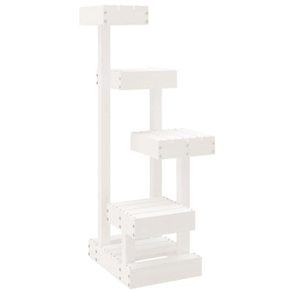 Vidaxl Árbol Para Gatos Madera Maciza De Pino Blanco 45,5x49x103 Cm_0