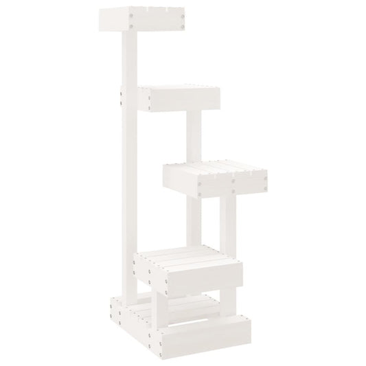 Vidaxl Árbol Para Gatos Madera Maciza De Pino Blanco 45,5x49x103 Cm_0