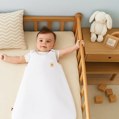 Saco De Dormir Entretiempo De Algodón Orgánico Saxe Blanco_5