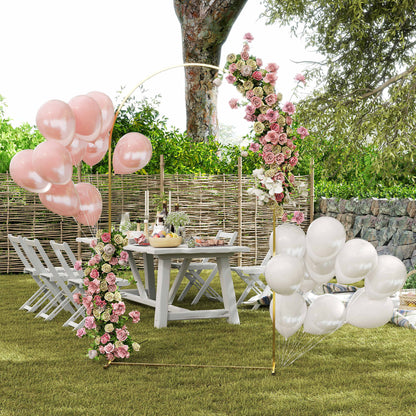 Outsunny Arco De Jardín De Metal Para Rosas Con Recubrimiento En Polvo Dorado_4