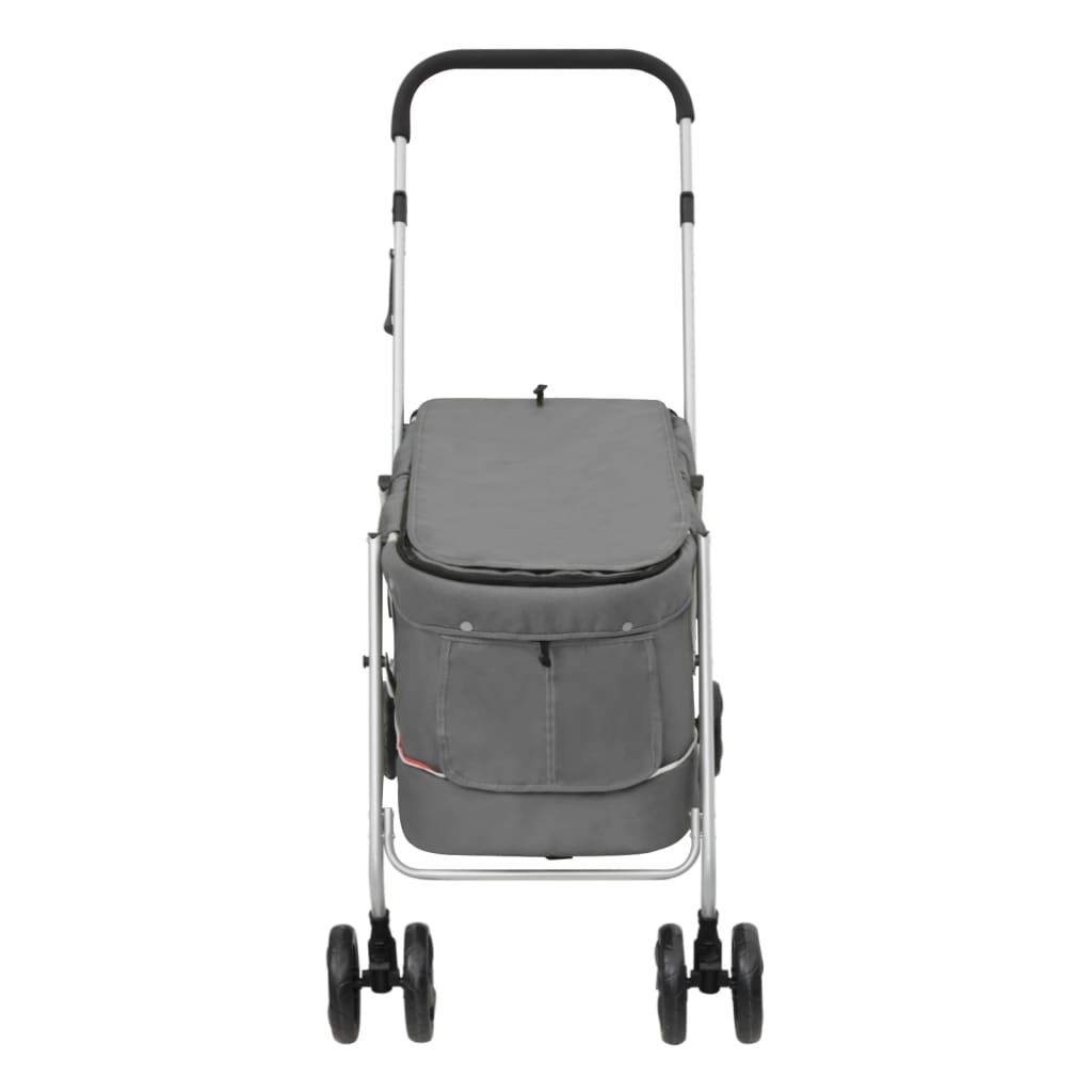 Vidaxl Cochecito Para Perros Plegable Tela Lino Gris 100x49x96 Cm_3