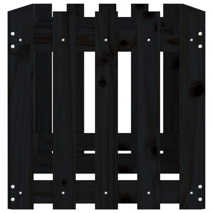 Arriate Elevado Jardín Con Valla Madera Pino Negro 150x50x50cm_5