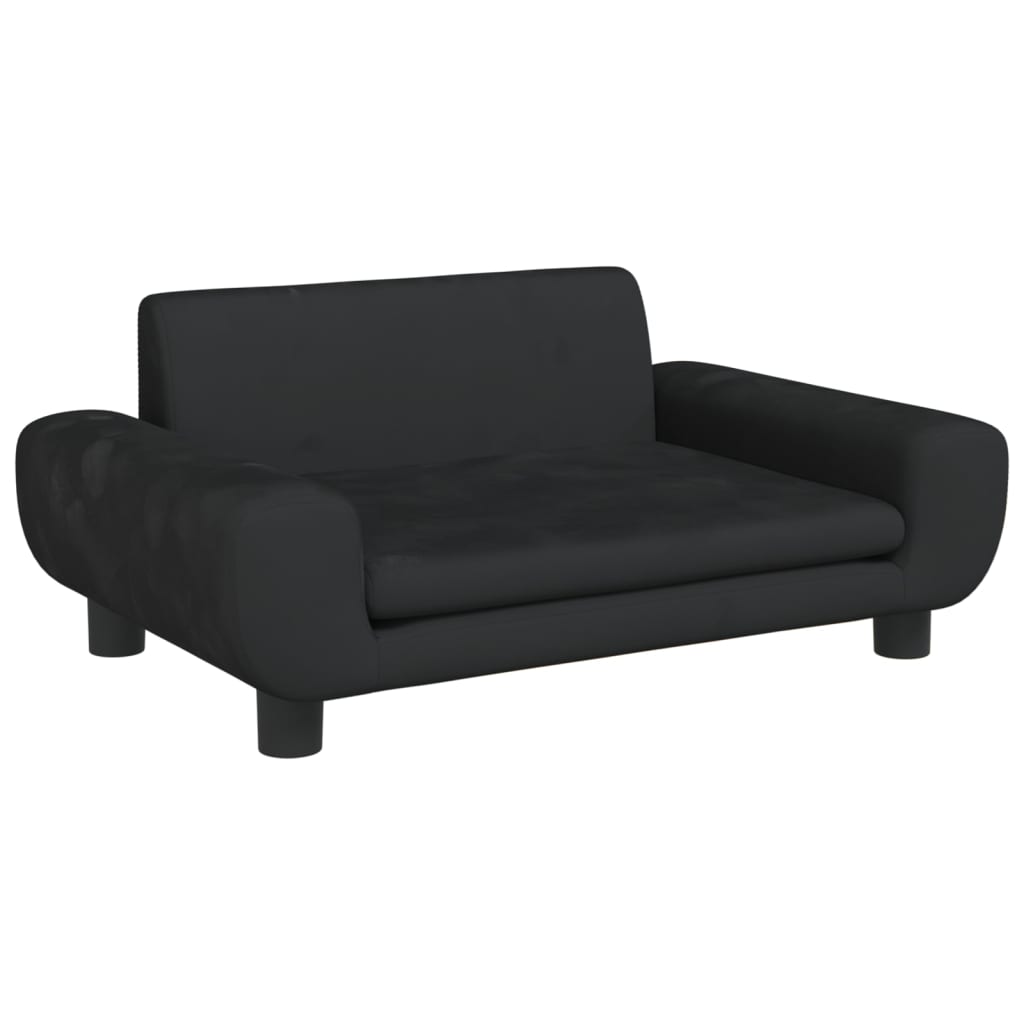 Cama Para Perros De Terciopelo Negra 70x45x33 Cm / Vetonek_1