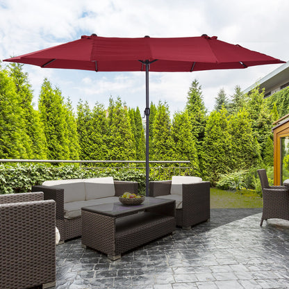 Outsunny Sombrilla Doble Extragrande Parasol Para Terraza Patio Protección Solar_1