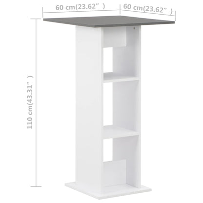 Mesa Alta De Cocina Blanco Y Gris Antracita 60x60x110 Cm_4