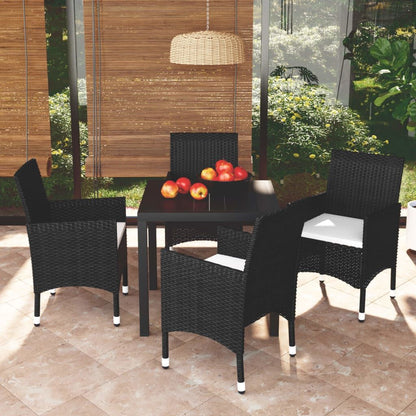 Vidaxl Juego Muebles Jardín 5 Pzas Con Cojines Ratán Sintético Negro_1