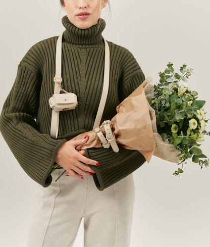 Cafide Portabolsas De Cuero Vegano Beige. Modelo Jala.