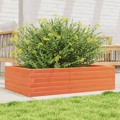 Jardinera Madera Maciza De Pino Marrón Cera 90x60x23 Cm_1