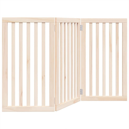 Vidaxl Puerta Para Perros Plegable De 3 Paneles, 150 Cm, Madera De Álamo_0