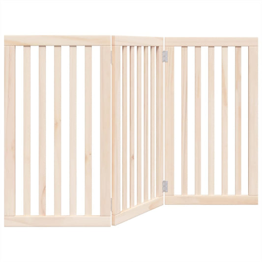 Vidaxl Puerta Para Perros Plegable De 3 Paneles, 150 Cm, Madera De Álamo_0