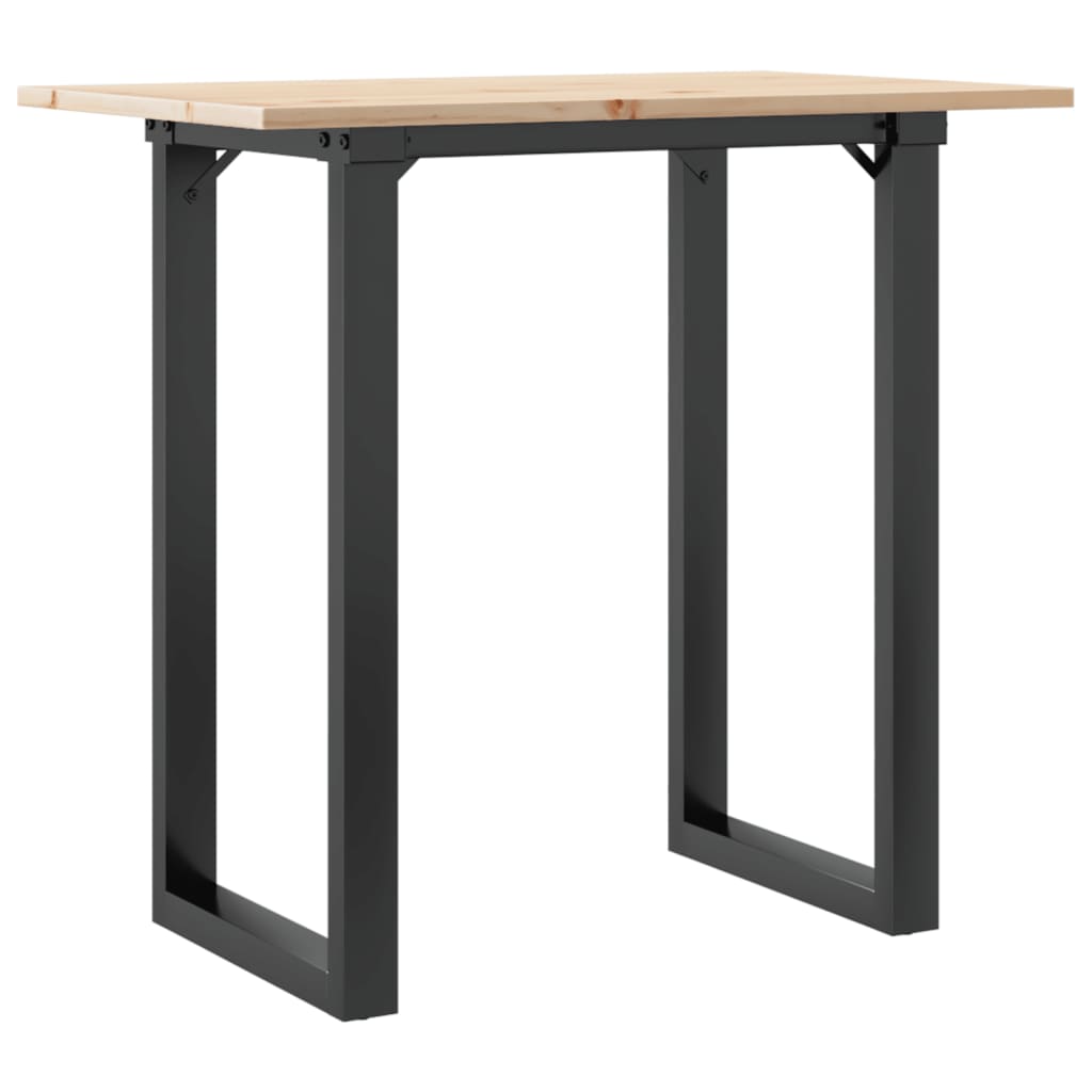 Mesa De Comedor Marco O Madera Maciza Pino Y Acero 80x50x75 Cm_4