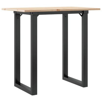 Mesa De Comedor Marco O Madera Maciza Pino Y Acero 80x50x75 Cm_4
