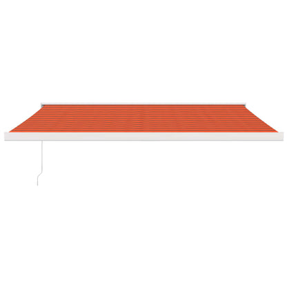 Toldo Retráctil Aluminio Y Tela Naranja Y Marrón 4,5x3 M_2