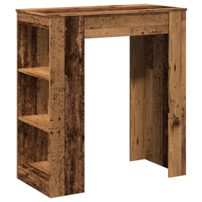 Mesa Alta Con Estantes Madera Envejecida 95x47x103,5 Cm_0