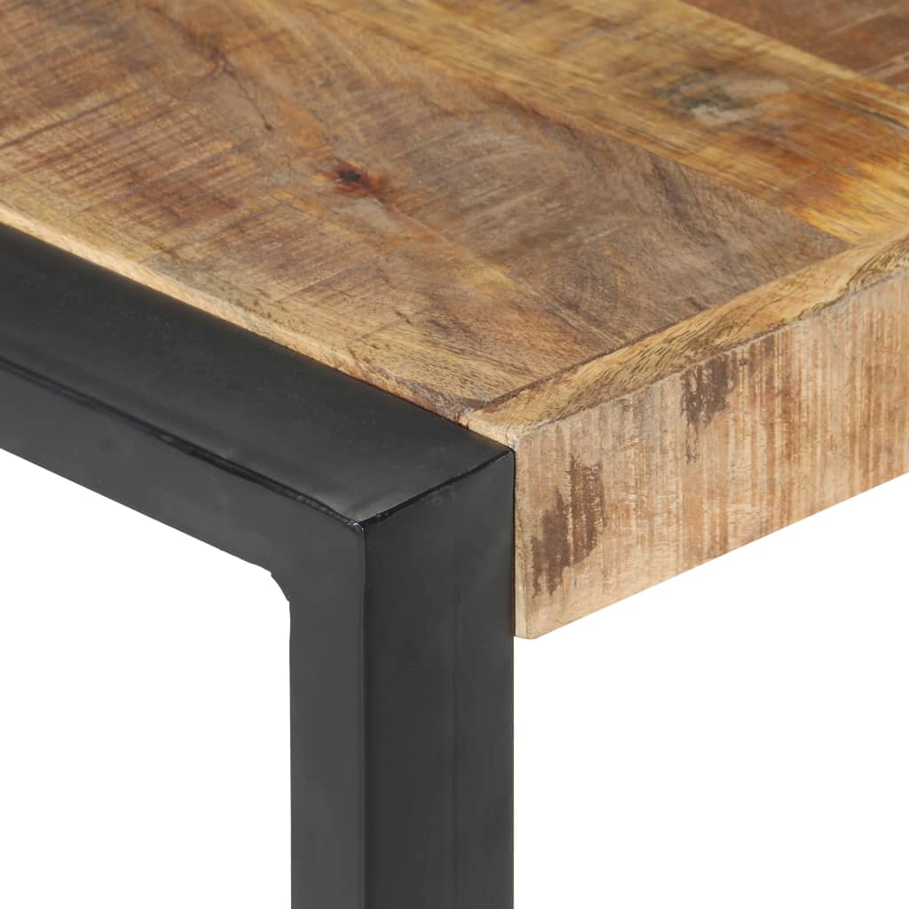 Mesa De Centro Madera De Mango Rugosa 140x140x40 Cm_2