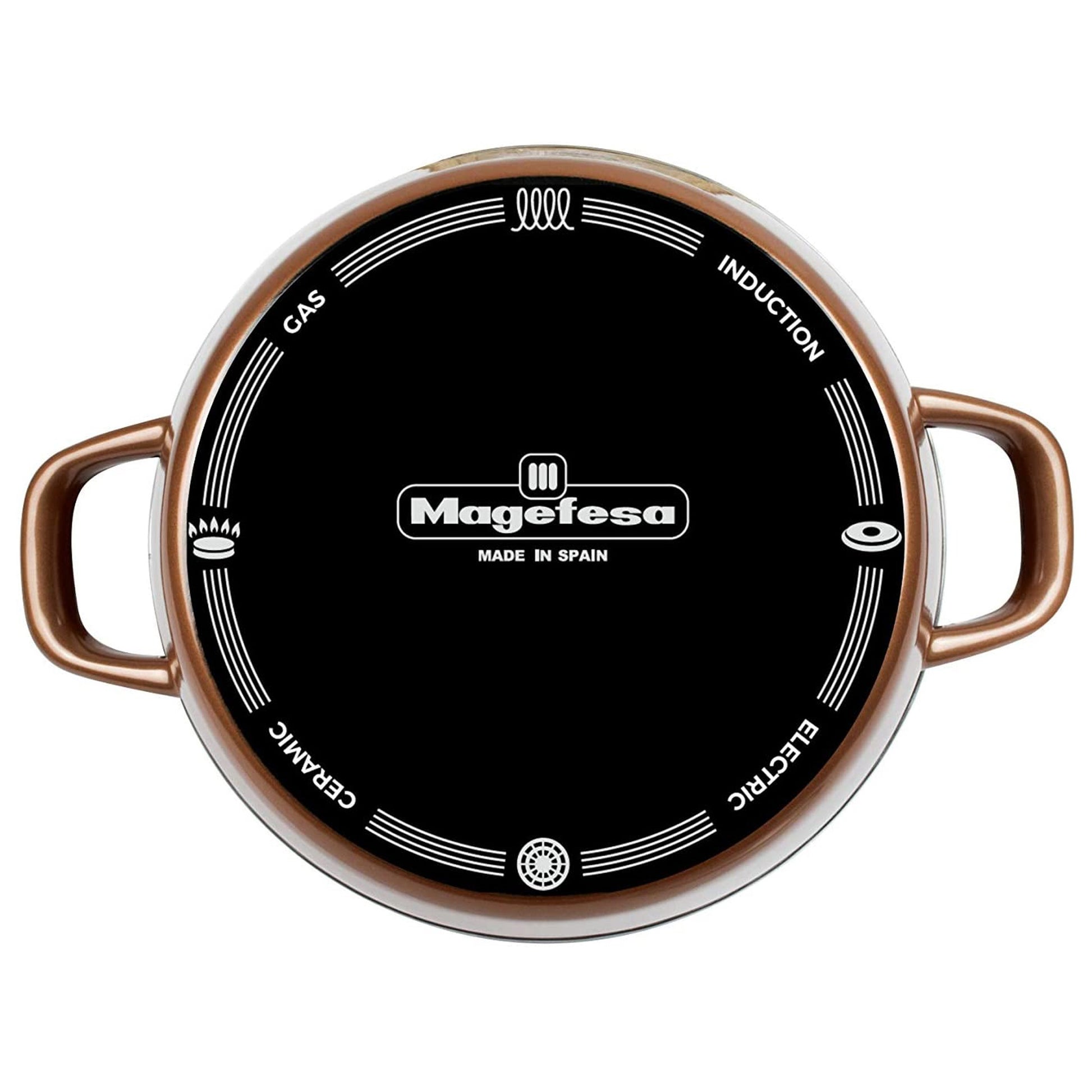 Magefesa Copper Olla 20 Con Tapa De Vidrio, Acero Esmaltado Vitrificado, En Cobre, Inducción Y Lavavajillas_5