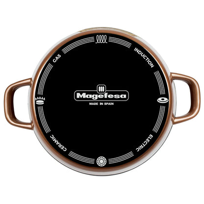 Magefesa Copper Olla 20 Con Tapa De Vidrio, Acero Esmaltado Vitrificado, En Cobre, Inducción Y Lavavajillas_5