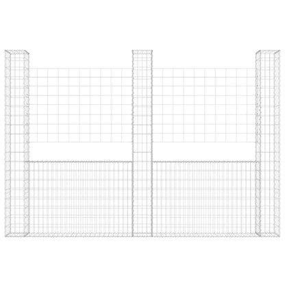 Cesta De Gaviones Forma De U 3 Postes De Hierro 260x20x200 Cm / Vetonek_3