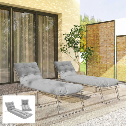 Outsunny Juego De 2 Cojines Para Tumbonas Con 4 Cintas Upf30+180x55 Cm_1