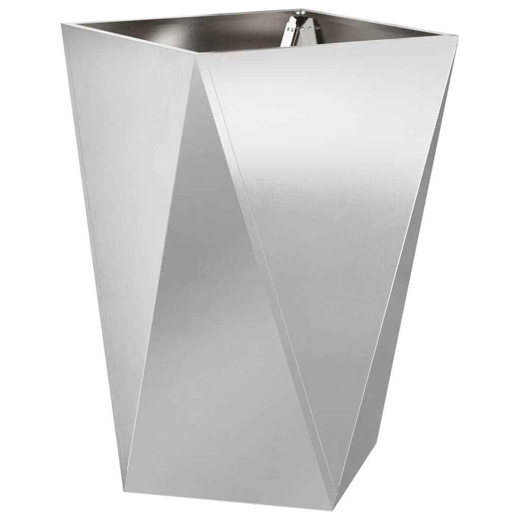 Jardinera 2 Pcs Plateado 50 X 50 X 75 Cm Acero Inoxidable_4