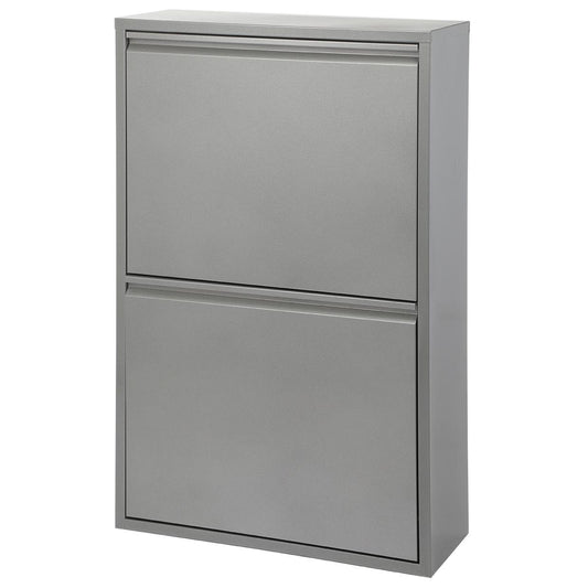 Mueble metálico reciclaje Duett con compartimentos 4 compartimentos Gris