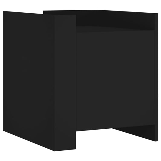 Mesita De Noche Madera De Ingeniería Negro 45x50x50 Cm_0