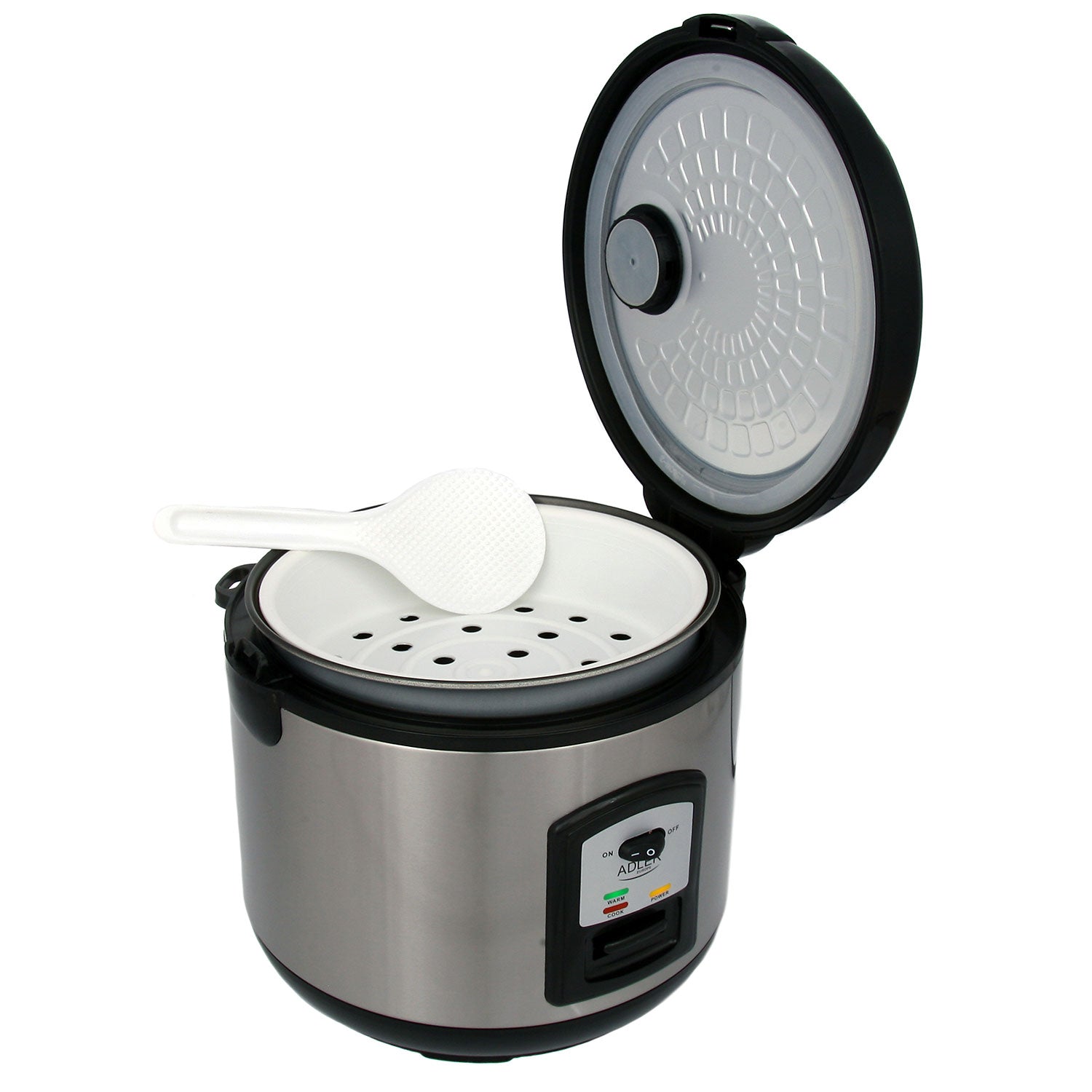 Arrocera, Cocedero De Arroz, 1,5 L, Función Cocinar Y Mantener Caliente, Apagado Automático Adler Ad6406 Plata