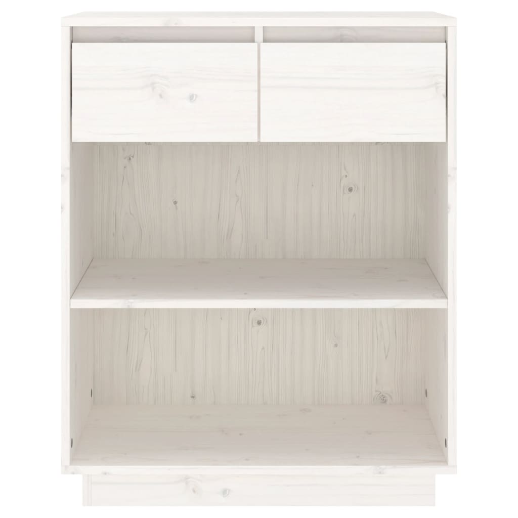 Mesa Consola De Madera Maciza De Pino Blanco 60x34x75 Cm / Vetonek_0