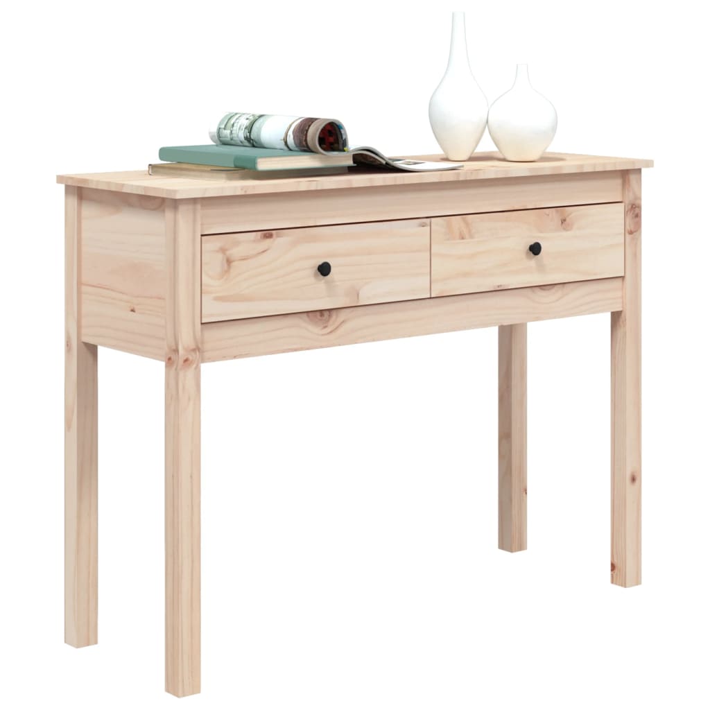 Mesa Consola Madera Maciza De Pino 100x35x75 Cm_2