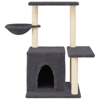 Vidaxl Rascador Para Gatos Con Postes De Sisal Gris Oscuro 83 Cm_3