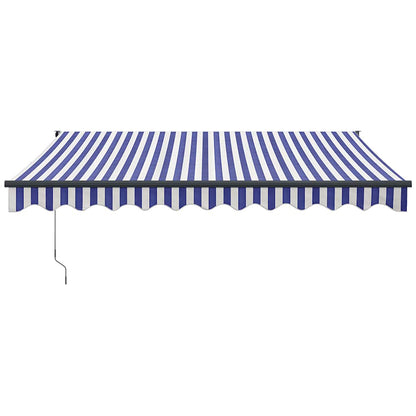 Toldo Retráctil Aluminio Y Tela Azul Y Blanco 3x2,5 M_2